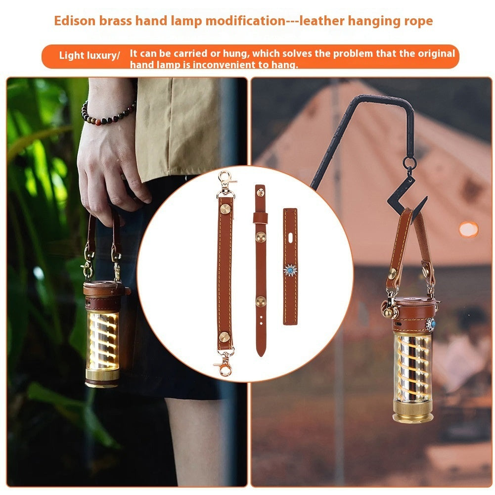 Camping Leather Hang Rope 3-piece Lantern